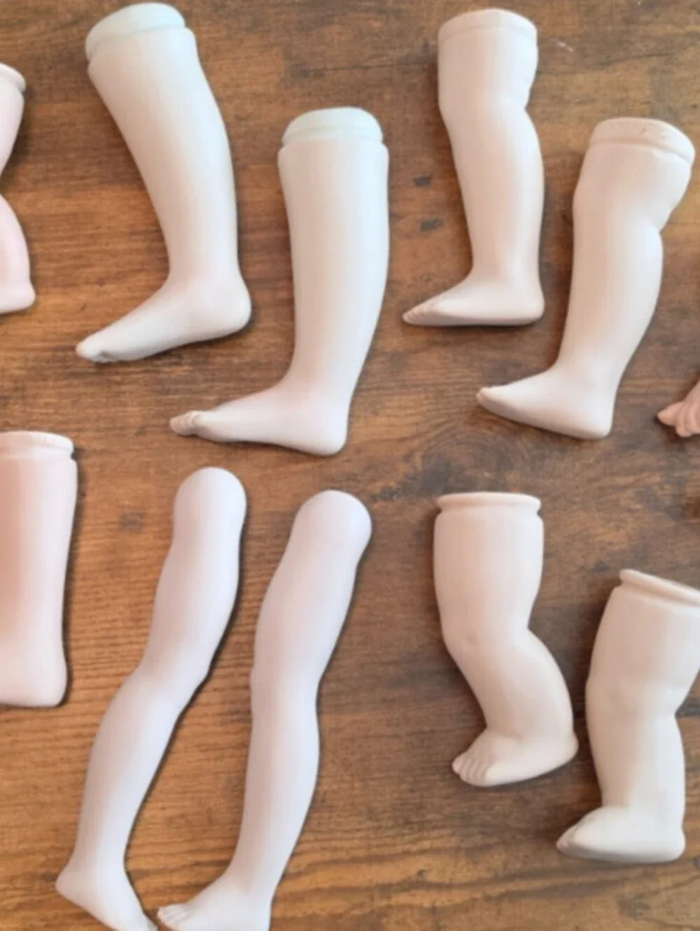 Lot of 7 Pairs of Porcelain Bisque Doll Legs Doll Making Repair Parts